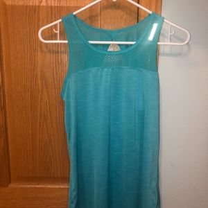 Blue Open Back Tank Top